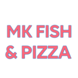 MK FISH & PIZZA logo.